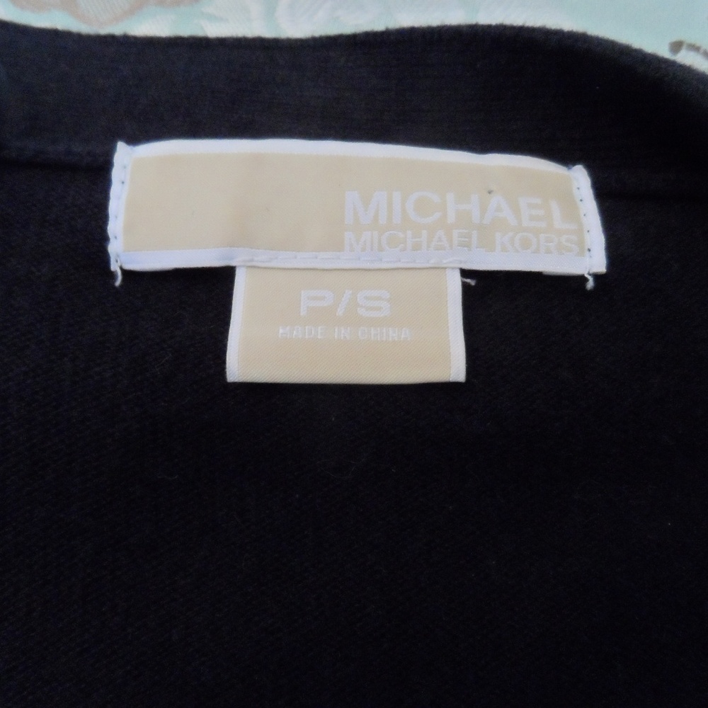 Michael Kors Black Solid/Polka Dots Cardigan Ps - image 8